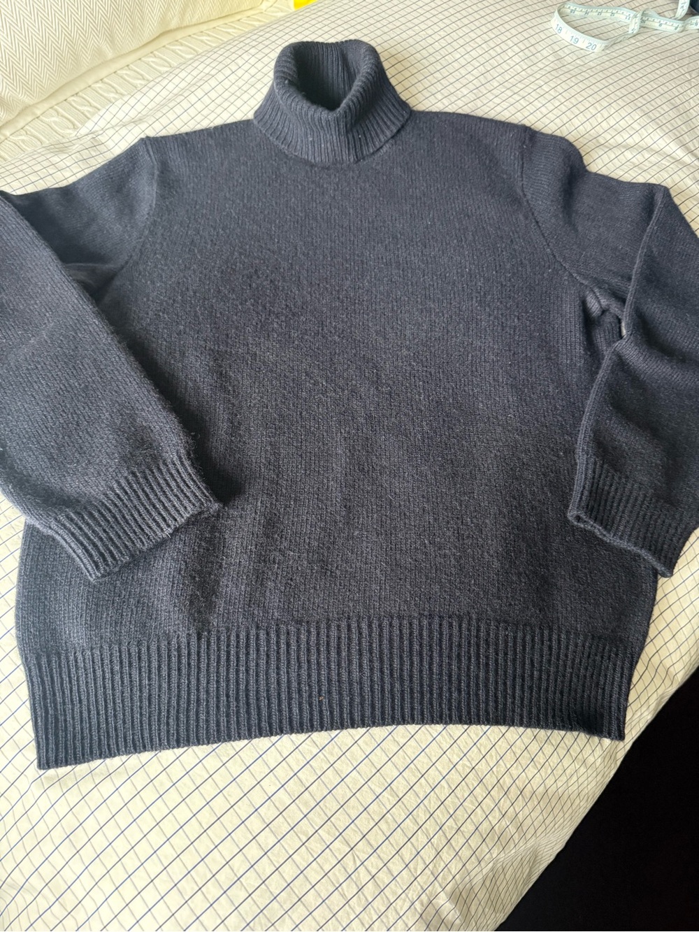 Vintage Polo Ralph Lauren Men's Navy Turtleneck Sweater 55% Cashmere 45% Wool